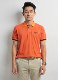 Polo coupe droite manches courtes orange CAMBERABERO homme