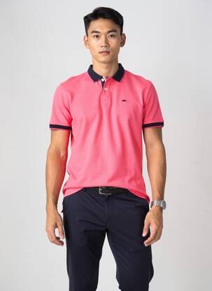 Polo stretch manches courtes rose CAMBERABERO homme