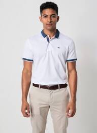 Polo stretch manches courtes blanc CAMBERABERO homme