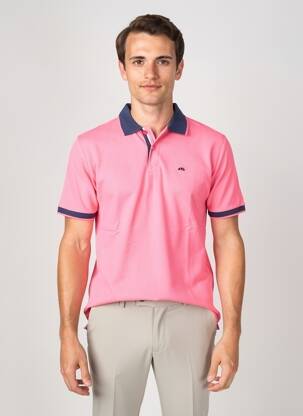 Polo stretch manches courtes rose CAMBERABERO homme