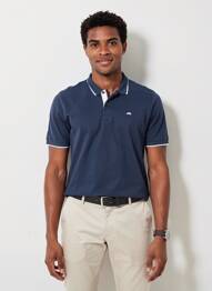 Polo coupe droite manches courtes bleu CAMBERABERO homme