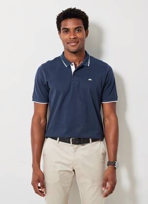 Polo coupe droite manches courtes bleu CAMBERABERO homme