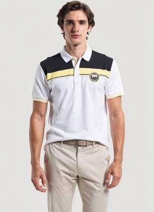 Polo tissage jersey manches courtes blanc CAMBERABERO homme