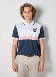 Polo coupe droite manches courtes bleu CAMBERABERO homme