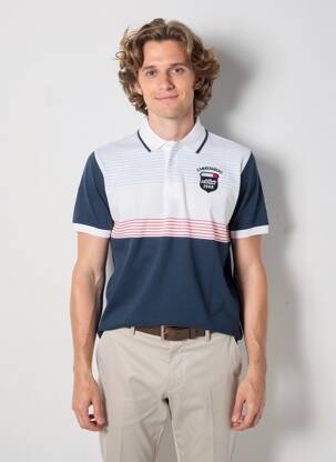 Polo coupe droite manches courtes bleu CAMBERABERO homme