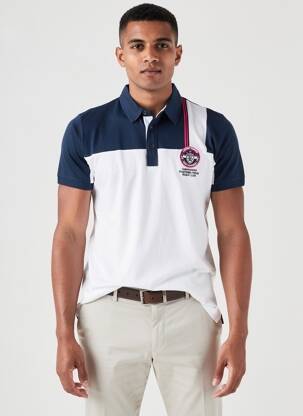 Polo tissage jersey manches courtes blanc CAMBERABERO homme