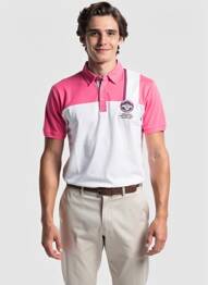 Polo tissage jersey manches courtes rose CAMBERABERO homme