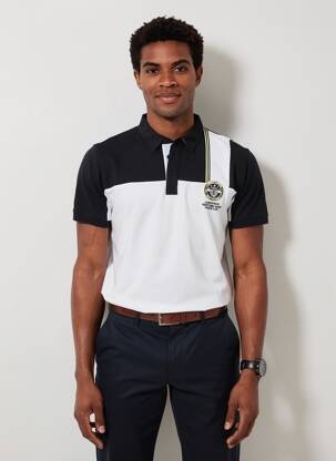Polo tissage jersey manches courtes noir CAMBERABERO homme