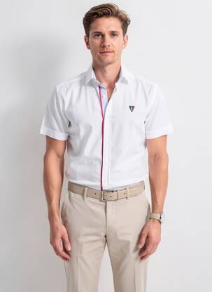 Chemise manches courtes coupe droite blanc CAMBERABERO homme