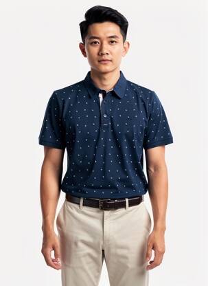 Polo tissage jersey manches courtes bleu CAMBERABERO homme