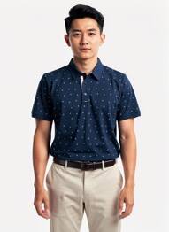 Polo tissage jersey manches courtes bleu CAMBERABERO homme