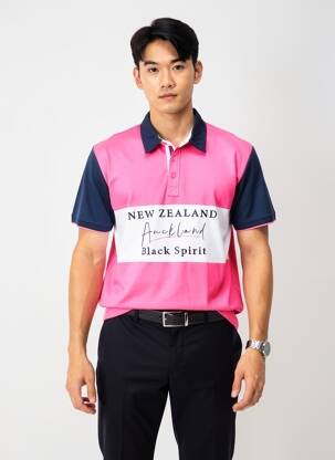 Polo coupe droite manches courtes rose CAMBERABERO homme