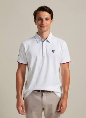 Polo coupe droite manches courtes blanc CAMBERABERO homme
