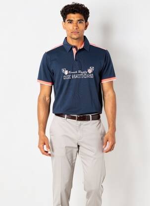 Polo tissage jersey manches courtes bleu CAMBERABERO homme