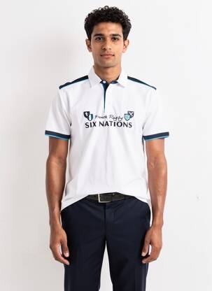 Polo tissage jersey manches courtes blanc CAMBERABERO homme