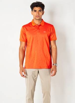 Polo tissage jersey manches courtes orange CAMBERABERO homme