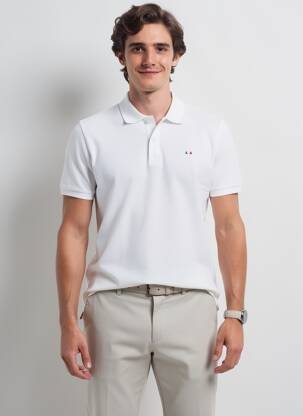 Polo tissage jersey manches courtes blanc CAMBERABERO homme