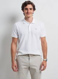 Polo tissage jersey manches courtes blanc CAMBERABERO homme