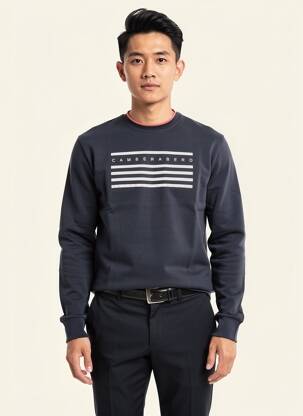 Sweat-shirt stretch manches longues bleu CAMBERABERO homme