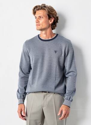 Pull stretch manches longues bleu CAMBERABERO homme