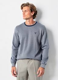 Pull stretch manches longues bleu CAMBERABERO homme