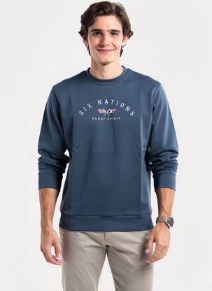 Sweat-shirt stretch manches longues bleu CAMBERABERO homme