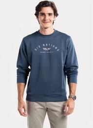 Sweat-shirt stretch manches longues bleu CAMBERABERO homme
