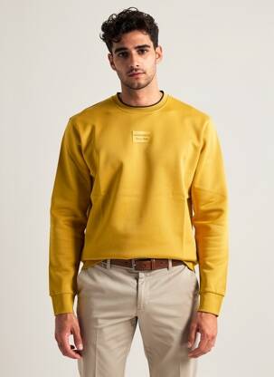Sweat-shirt stretch manches longues jaune CAMBERABERO homme