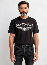 T-shirt coupe cintrée manches courtes noir DAYTONA homme