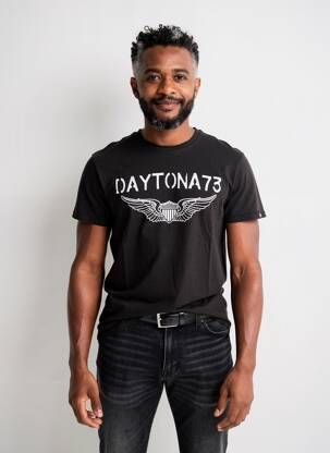 T-shirt stretch manches courtes noir DAYTONA homme