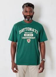 T-shirt coupe droite manches courtes vert DAYTONA homme