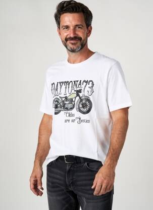 T-shirt stretch manches courtes blanc DAYTONA homme