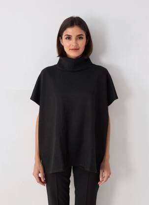 Pull tunique stretch manches 3/4 noir B.YOUNG femme