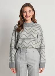 Pull stretch manches longues gris B.YOUNG femme
