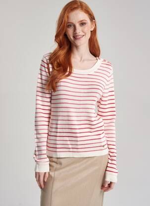 Pull coupe cintrée manches longues rouge LA PETITE ETOILE femme