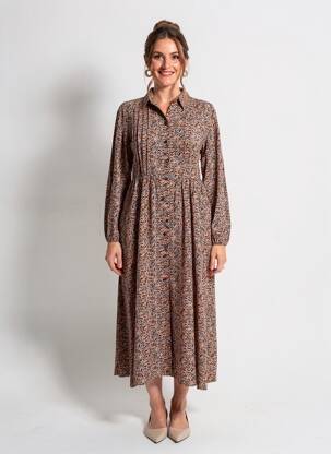 Robe longue manches longues manches longues orange RUE MAZARINE femme