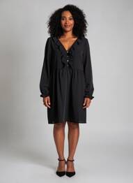 Robe mi-longue manches longues manches longues noir MOLLY BRACKEN femme