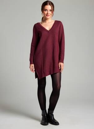 Robe pull coupe droite manches longues violet LPB femme