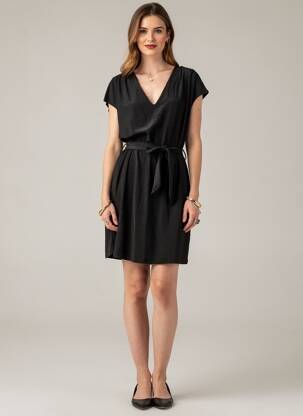 Robe courte manches courtes manches courtes noir GRACE & MILA femme