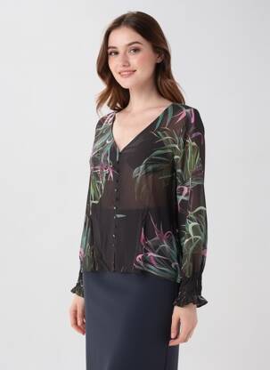 Blouse manches longues manches longues noir LES P'TITES BOMBES femme