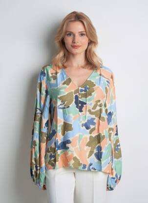 Blouse manches longues manches longues bleu B.YOUNG femme