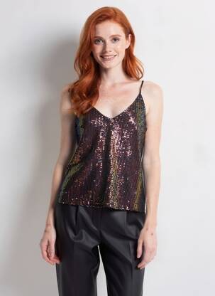 Top stretch fines bretelles noir LA PETITE ETOILE femme