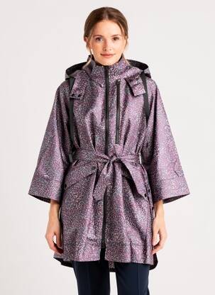 Imperméable fermeture zippée sur le devant a capuche violet RUE MAZARINE femme