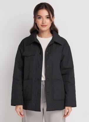 Doudoune poches sans capuche noir GRACE & MILA femme