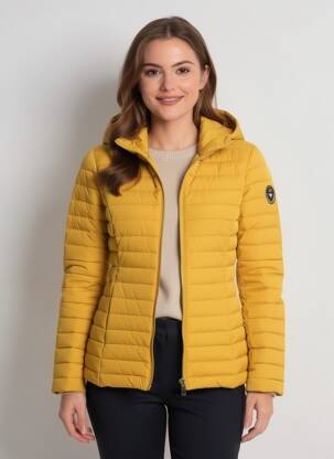 Doudoune poches a capuche jaune LES P'TITES BOMBES femme