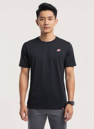 T-shirt broderie manches courtes noir NEW BALANCE homme
