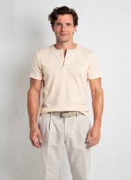 T-shirt coupe droite manches courtes beige OCTOBRE homme