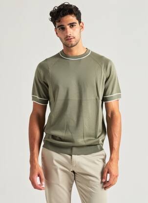 T-shirt coupe droite manches courtes vert MAUVAIS homme