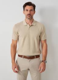Polo coupe droite manches courtes beige MAUVAIS homme