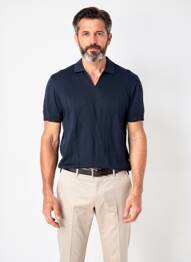 Polo coupe droite manches courtes bleu ORLEBAR BROWN homme